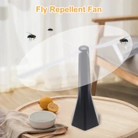 fly fan battery oprated tabletop fly repellent for outdoor indoor food fan with holographic blade portable bug deterrent fan