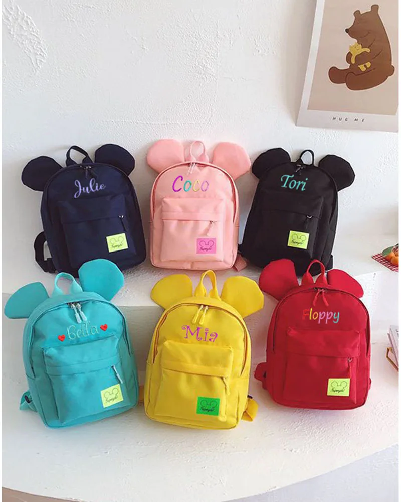 

Новый рюкзак с персонализированной вышивкой из мультфильма, милый модный рюкзак, детская дорожная сумка, модная простая школьная сумка для детей