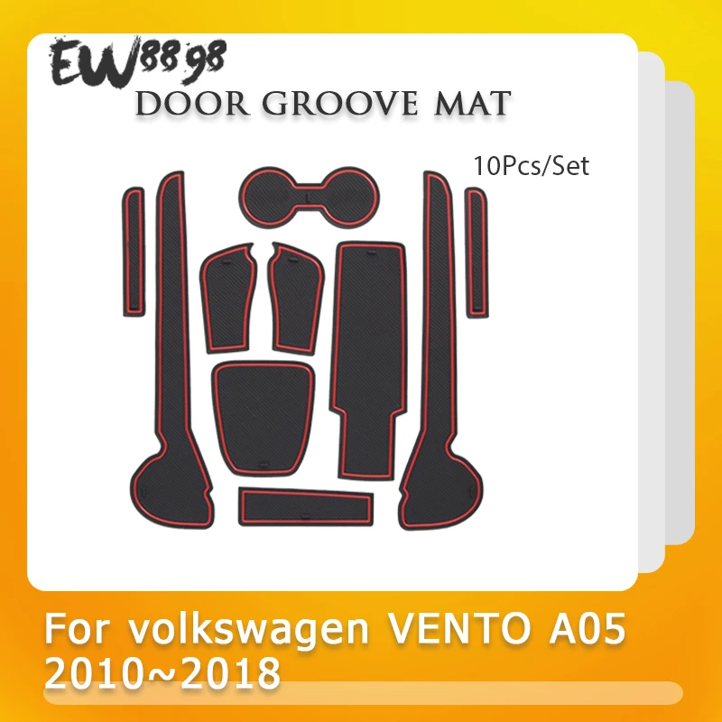 

Gate Slot Pad For Volkswagen VENTO A05 2010~2018 2011 Volkswagen Polo Sedan Non-Slip Rubber Interior Cup Cushion Car Accessorise