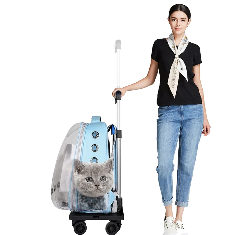 Portable Pet Trolley Suitable for All Kinds of Backpacks Dogs Trailer Adjustable Lever Collapsible Extendable Backpack Rack