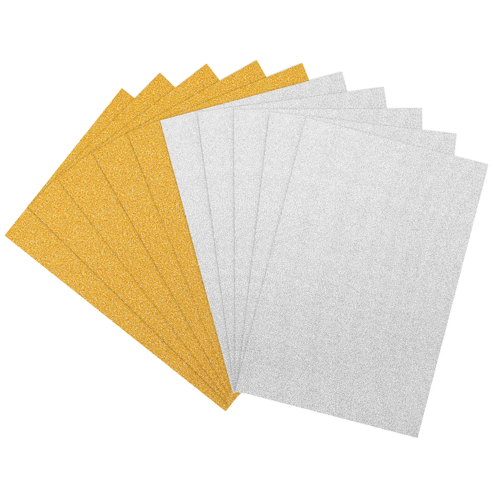 ULTNICE 10pcs Glitter Cardstock Paper Sparkly Paper for DIY Project Gift Box Wrapping and Scrapbooking (Gold & Silver)