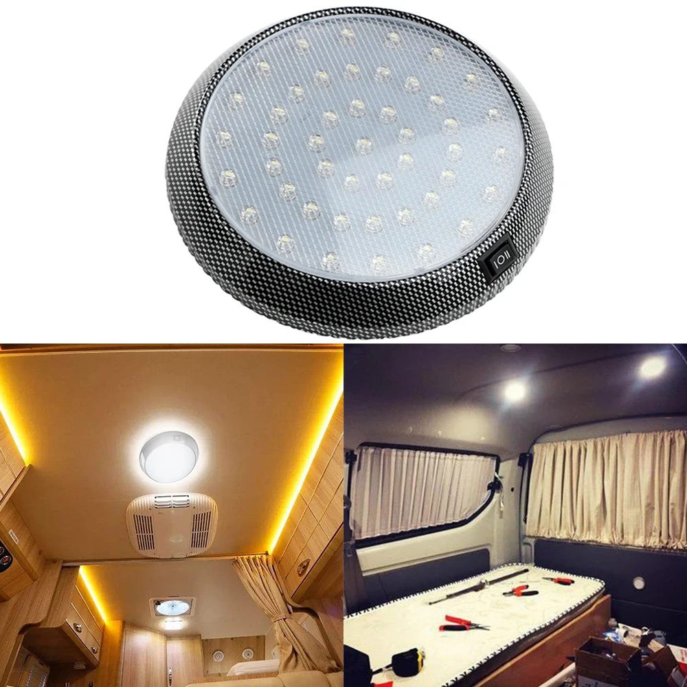 

White Round Style Bulb Reading Lamp LED Car Interior Reading Light Automobiles Car Dome Roof Ceiling Interior Light 46LED 12V