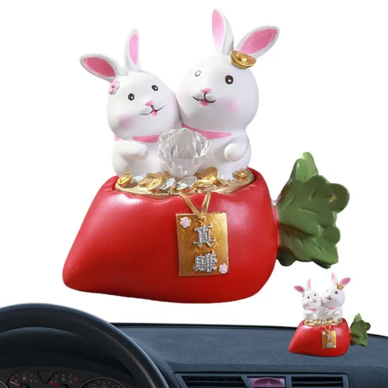 

Rabbit Figure Miniature 2023 Resin Collectible Figurines Rabbit Chinese Zodiac Year Rabbit Ornament Fairy Garden Decoration