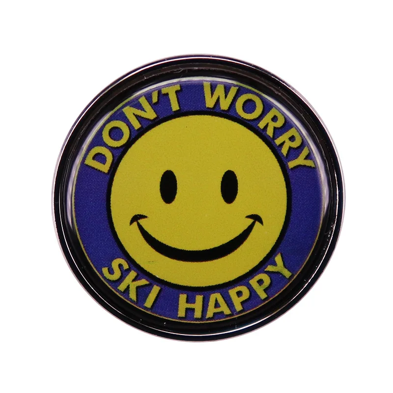 

Don't Worry, Happy Skiing Jewelry Gift Pin Wrap GarmFashionable Creative Cartoon Brooch Lovely Enamel Badge Clothing Accessories