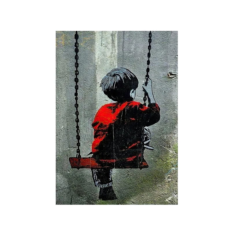 

Печать на холсте Banksy Graffiti Art WJWANG