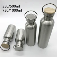 portable stainless steel water bottle with handle 1000ml500ml350ml sports flasks travel cycling hiking camping bottle bpa free