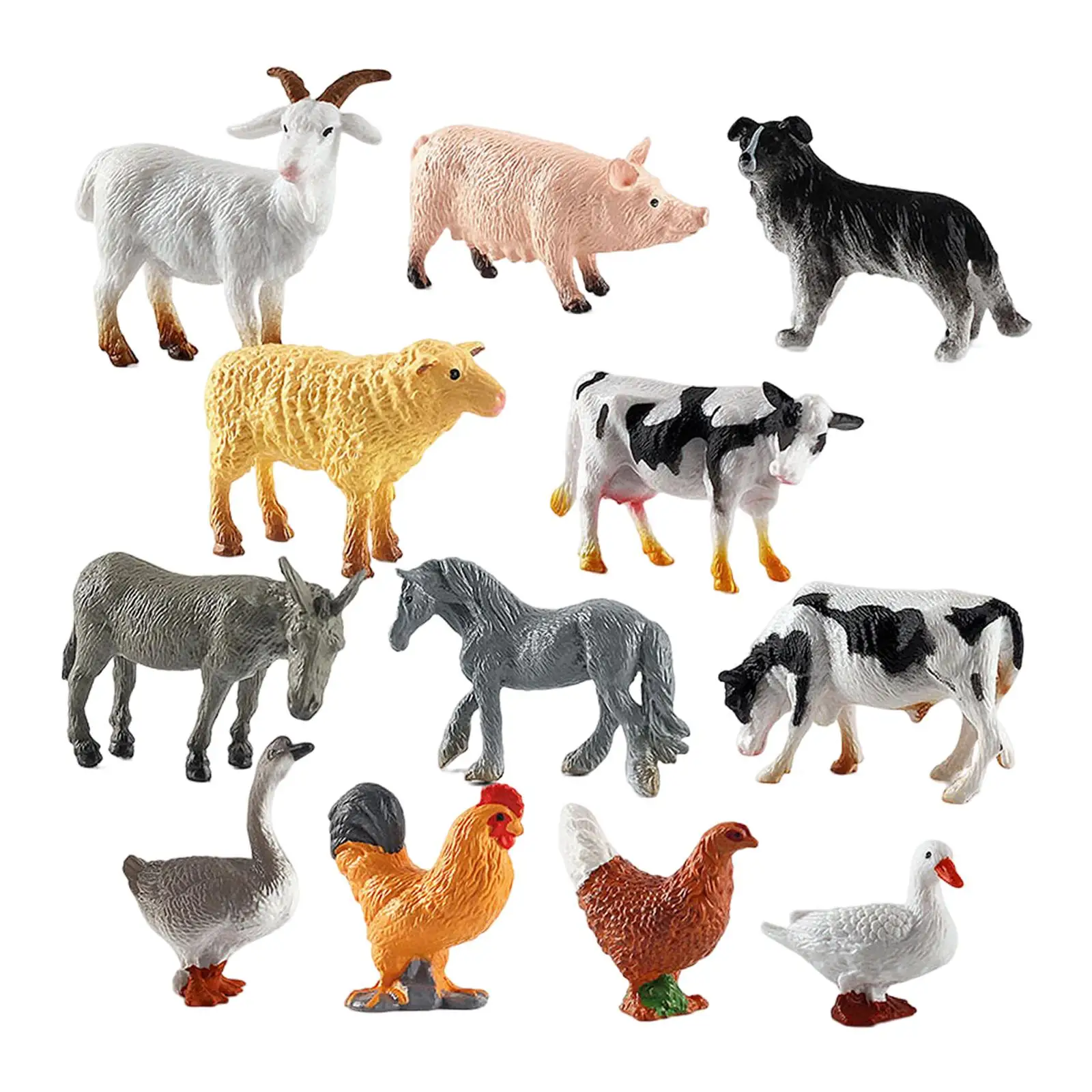 

12x Simulated Poultry Action Figure Duck Models Cake Topper Toy Realistic Animal Figurines for Toddlers Girls Boys