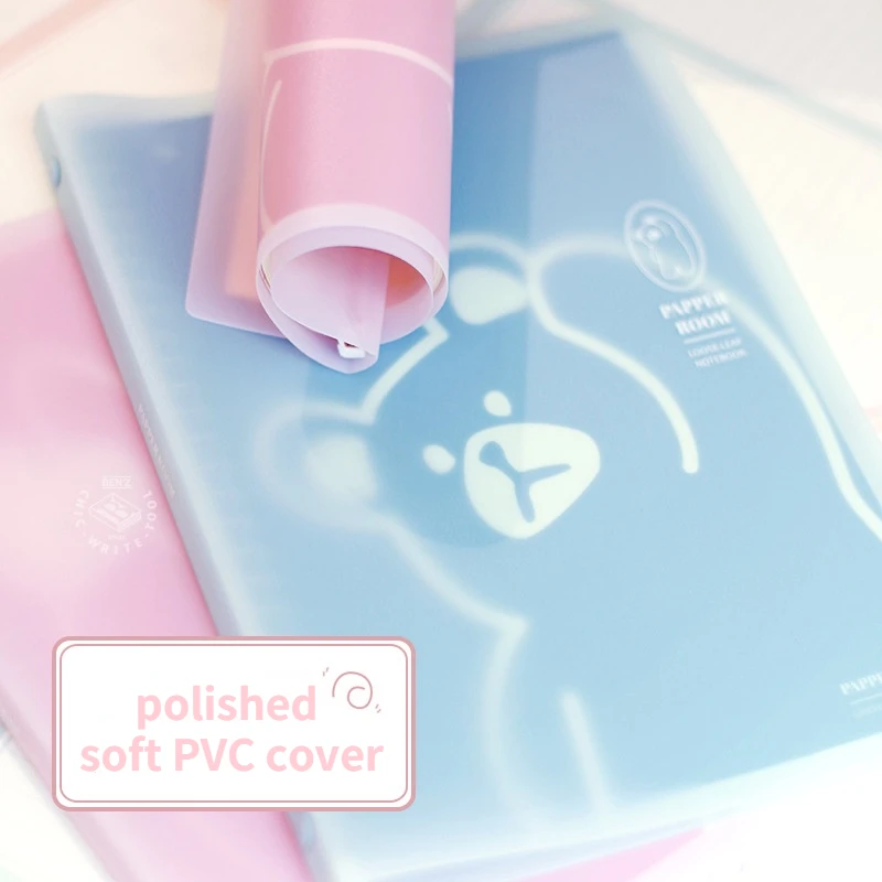 

12PCS/LOT Lovely Pink Rabbit Soft PVC Cover Coil Notebook 195*275mm Lined Paper Agenda Spiral Loose Leaf Journal 80P