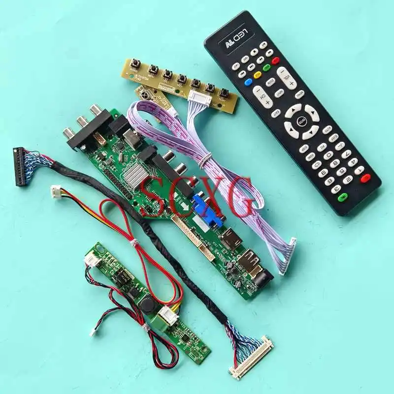 

Плата контроллера экрана ЖК-дисплея DVB подходит для M238HVN01.1 M238HVN01.5 23,8 "HDMI-совместимый комплект VGA USB AV RF Φ 1920*1080