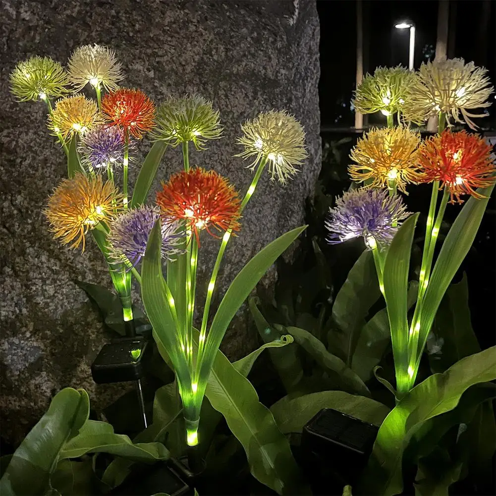 

Outdoor Solar Dandelions Flowers Lights Ip65 Waterproof Automatic On/Off Garden Lights For Yard Decor Solar Light Outdoor