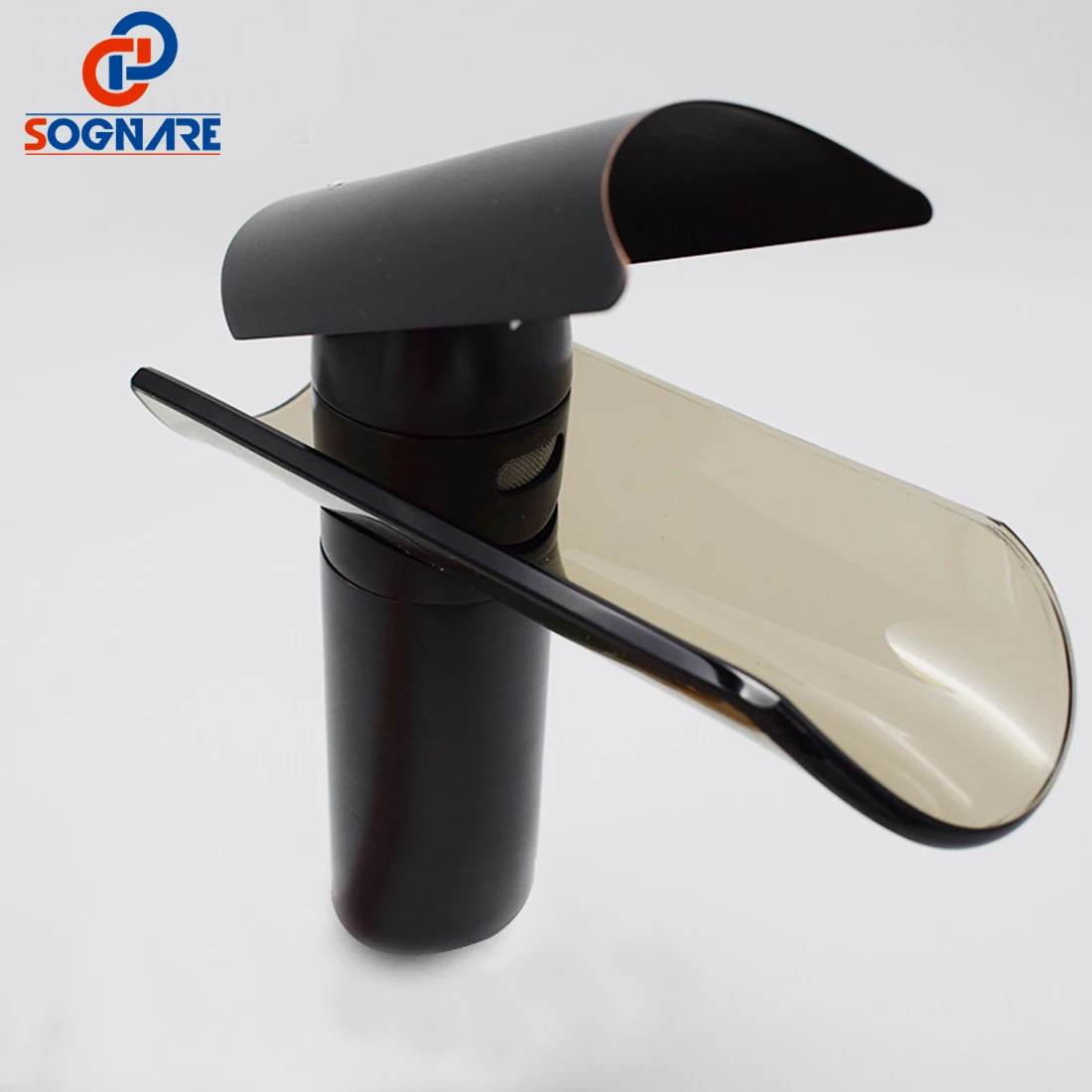 Смеситель для ванной комнаты SOGANRE кран из черного стекла водопад латунь