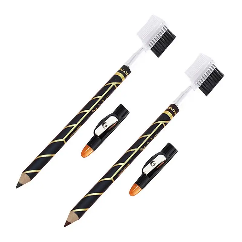 

Brow Pencil Eyebrow Pencil Eyeliner Barber Pencil With Built-in Sharpener And Brush Waterproof Lasting Natural Makeup Cosmetics