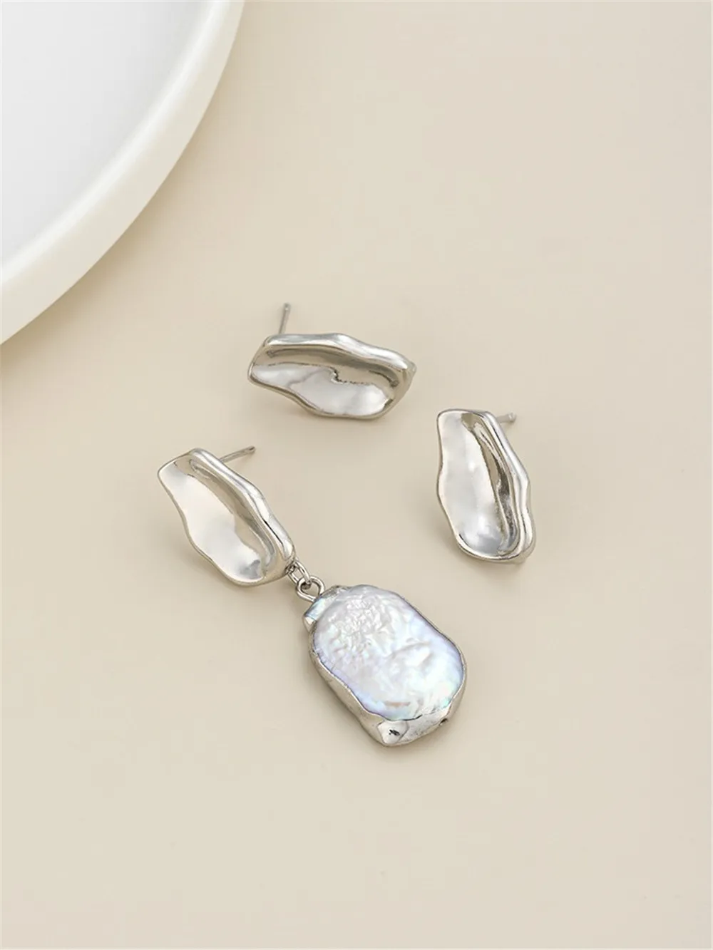 Золотые серьги-гвоздики в виде мешка 14 к серебро 925 пробы игла сделай сам материал