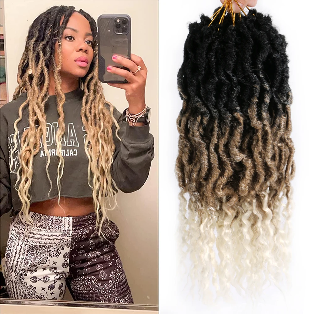 

Dairess Synthetic Goddess Faux Locs Crochet Hair Pre Looped Soft Locs Crochet Braids With Curly Ends For Black Women