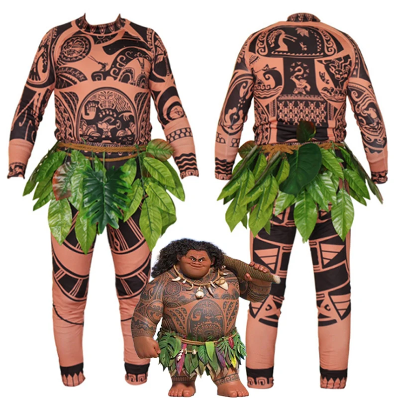 

Cosplay Moana Maui Tattoo T Shirt/Pants Halloween Adult Mens Women Cosplay Costumes Novelty Father And Son RolePlay Outfit Gift