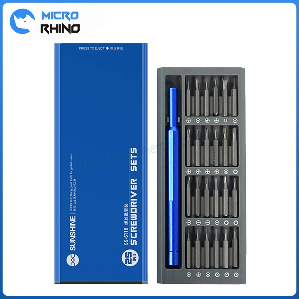 

Screwdriver Set SUNSHINE SS-5118 25 In 1 Precision Magnetic 24 Alloy Steel Bits Push-on Box Home Repair Disassembly Daily Tool