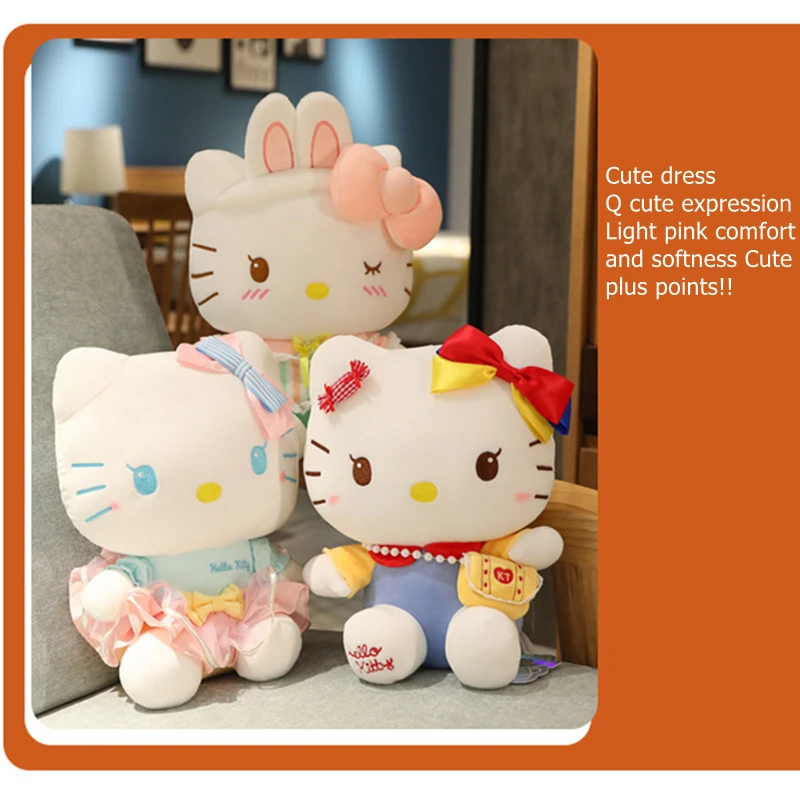 

Sanrio Hello Kitty Kawaii Pink Butterfly Skirt Plush Animals Toys Pillow Movie Cute Kt Cat Soft Stuffed Plush Dolls Girl Gifts