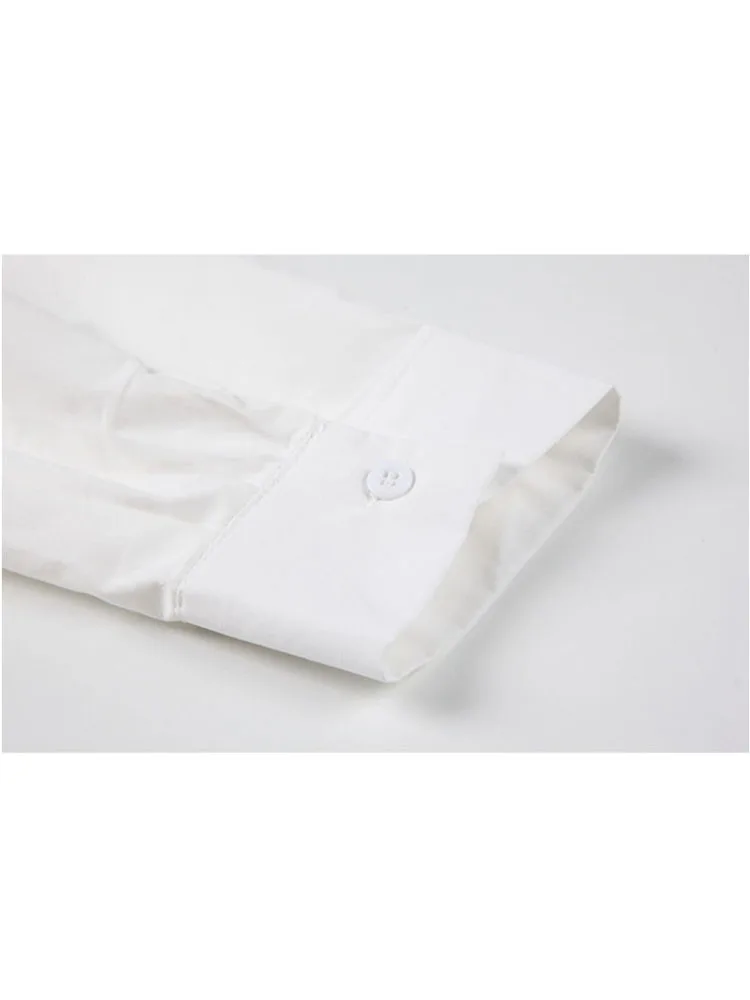 Женская свободная белая рубашка с отложным воротником Корейская Весенняя