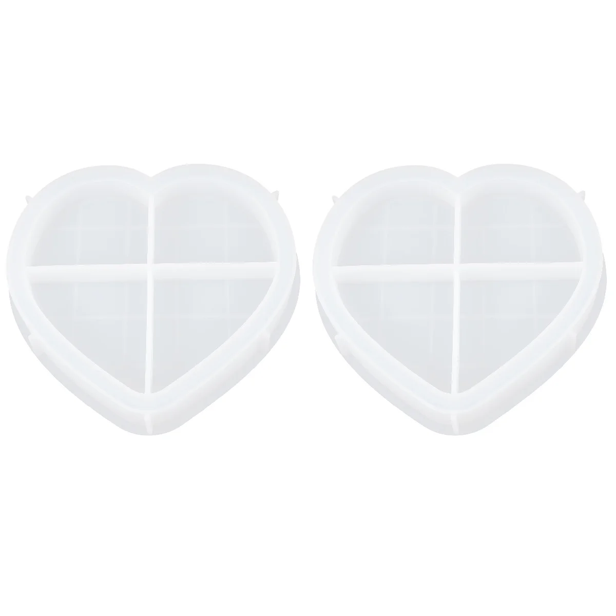 

2 PCS Pallet Mold Silicone Heart Moulds Plate Casting Tray Jewelry DIY Storage Box Serving Silica Gel Trinket Decorative