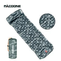 pacoone ultralight outdoor camping sleeping pad air mat inflatable mattress with pillows built in inflator pump travel hiking