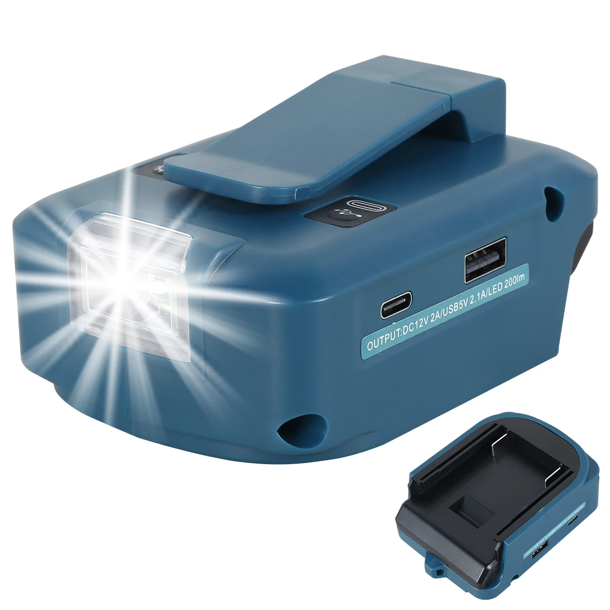 

Battery Adapter compatible with Bo-sch 18V - 24V Lithium Ion Battery Safe Battery Converter with 12V DC Port Dual USB Port and