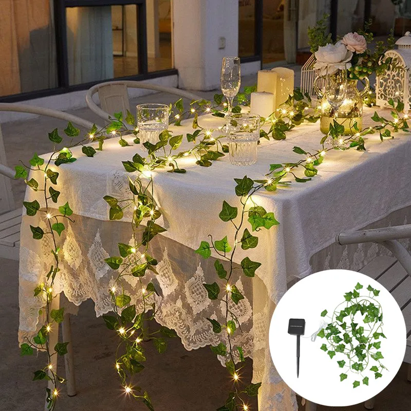 

Solar Led Light Artificial Leaf Flower Lights Fairy Lights Wedding Outdoor Christmas Decorations Solar String Lights Home Decor