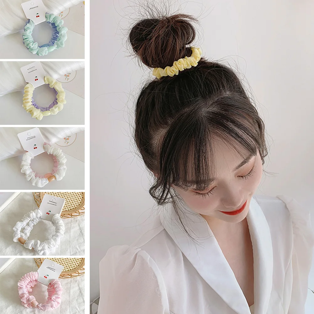 

2 Pcs/set Woman Fashion Scrunchies Sets Solid Hair Ties Girls Ponytail Holders Rubber Band Female Hairband Hair Accessories