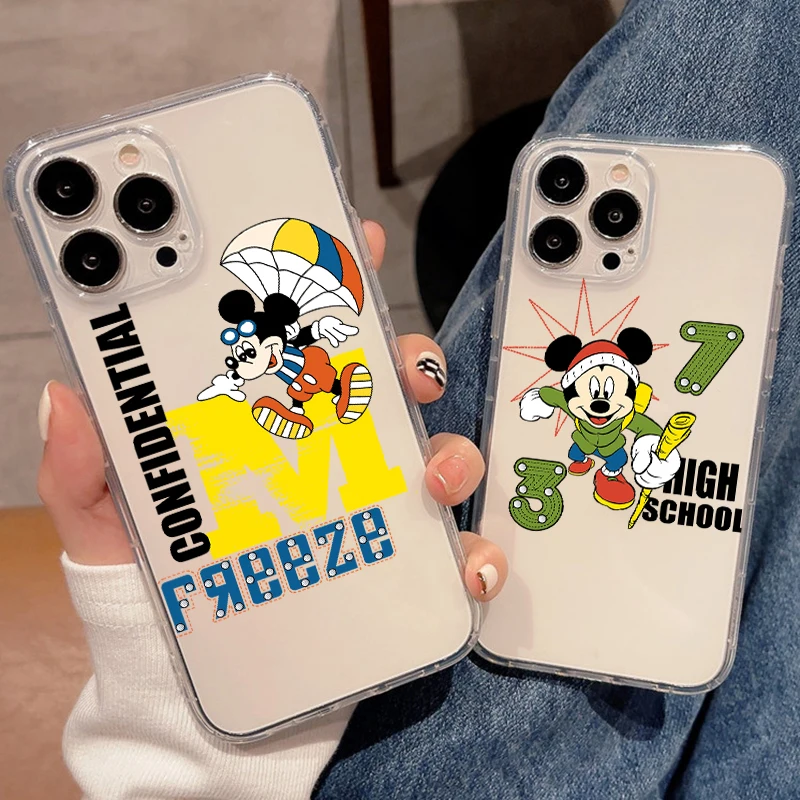 

Disney Original Mickey Mouse For Apple iPhone 11 12 13 Pro Max 12 13 Mini X XR XS Max SE 6 6S 7 8 Plus Clear Phone Case Carcasa