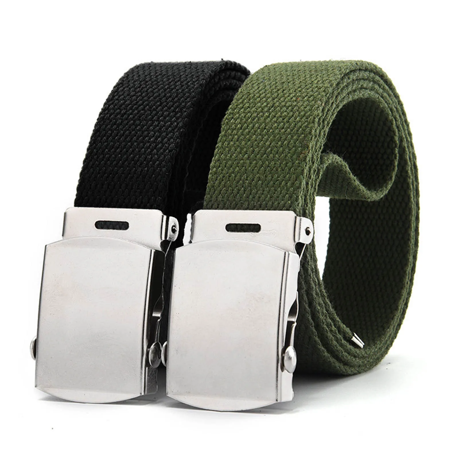 Men's Military Automatic Buckle Nylon Belt Outdoor Hunting Multifunction Canvas Tactical Belt Metal Training Casual Dress Belts