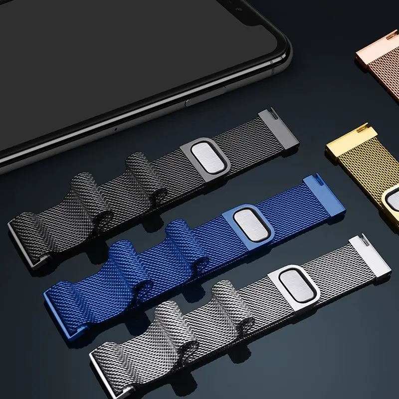 Magnetic Loop for For Amazfit GTS/2/2e/GTS2/4 Mini/3/GTR 4/3/2/47mm 20mm 22mm Metal Mesh Smartwatch Bracelet Amazfit Bip S Strap