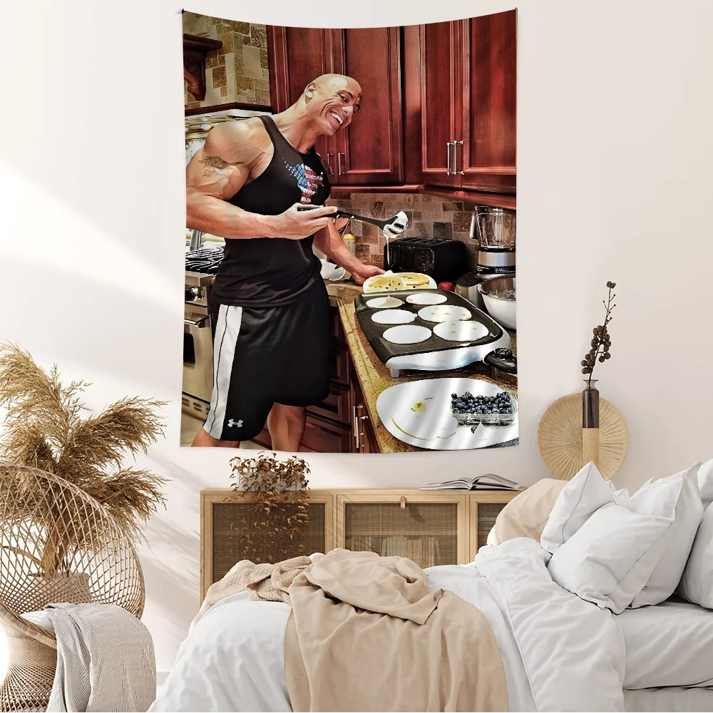 Гобелен в стиле аниме The Rock ест для гостиной дома и общежития Decor Home