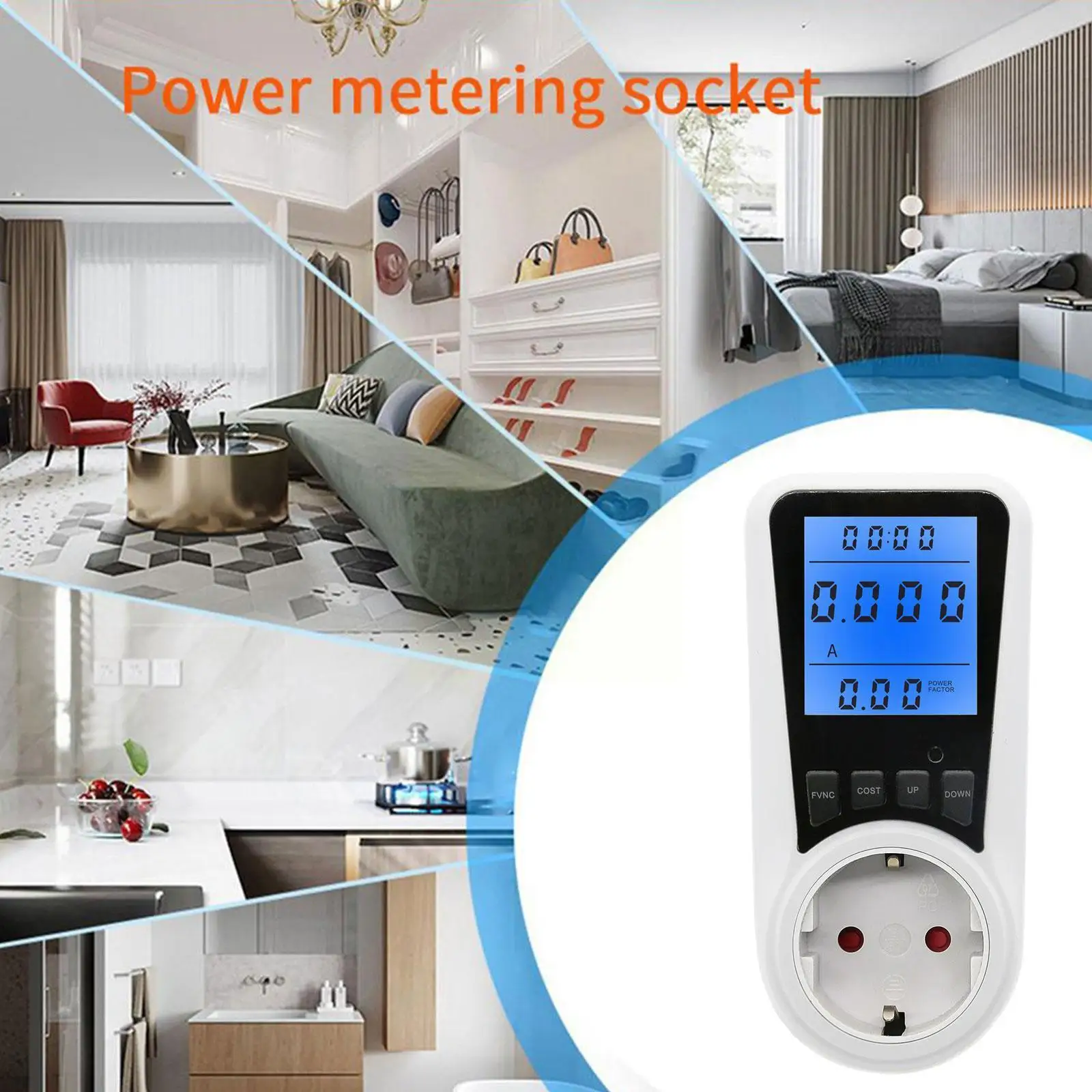 

Digital Power Meter Wattmeter Electricity Usage Monitor Voltmeter Ammeter Socket Energy 230V EU Power Plug Voltage Tester M G0U8