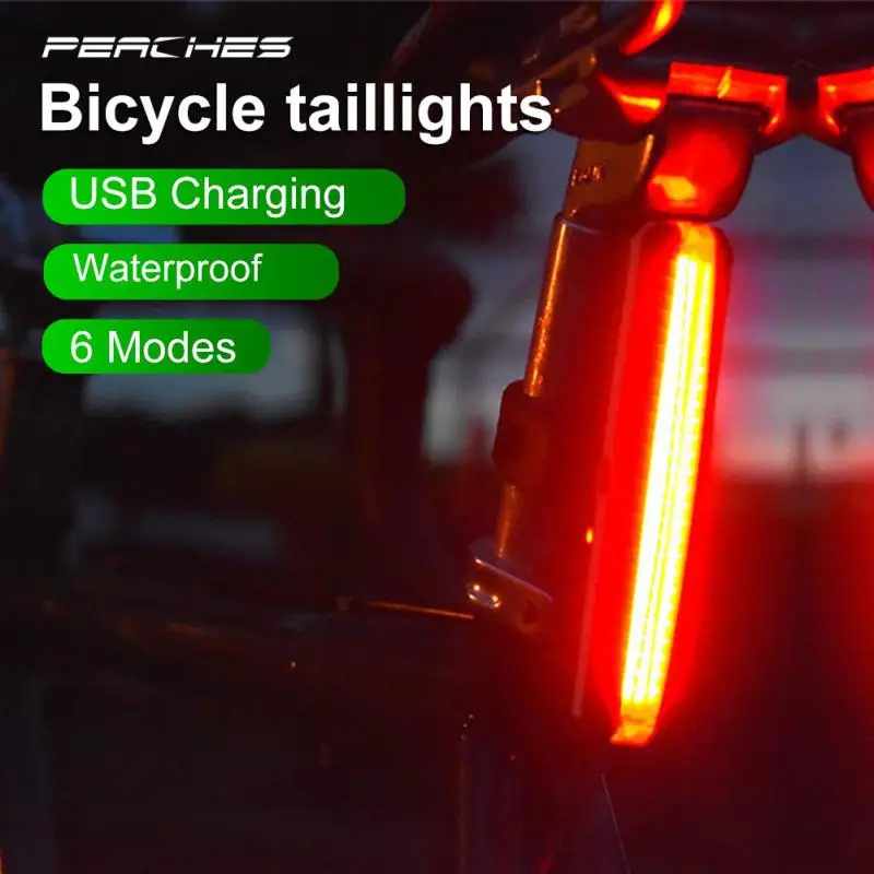 

300 Lumens Waterproof 6 Flashing Modes Bicycle USB Charging Warning Rear Lights Bike Led Tail Light 26 COB LED Bike Accessories