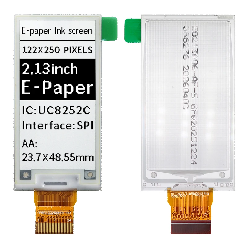 Фото 2,13-дюймовый E-ink дисплей 122x250 с низким энергопотреблением UC8252C EPD, черно-белый экран, ценник, SPI №4