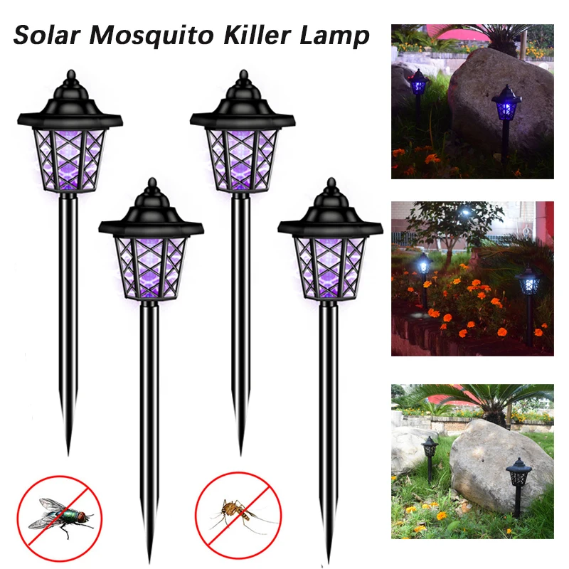 Уличная лампа-ловушка для комаров на солнечной батарее садовый двор
