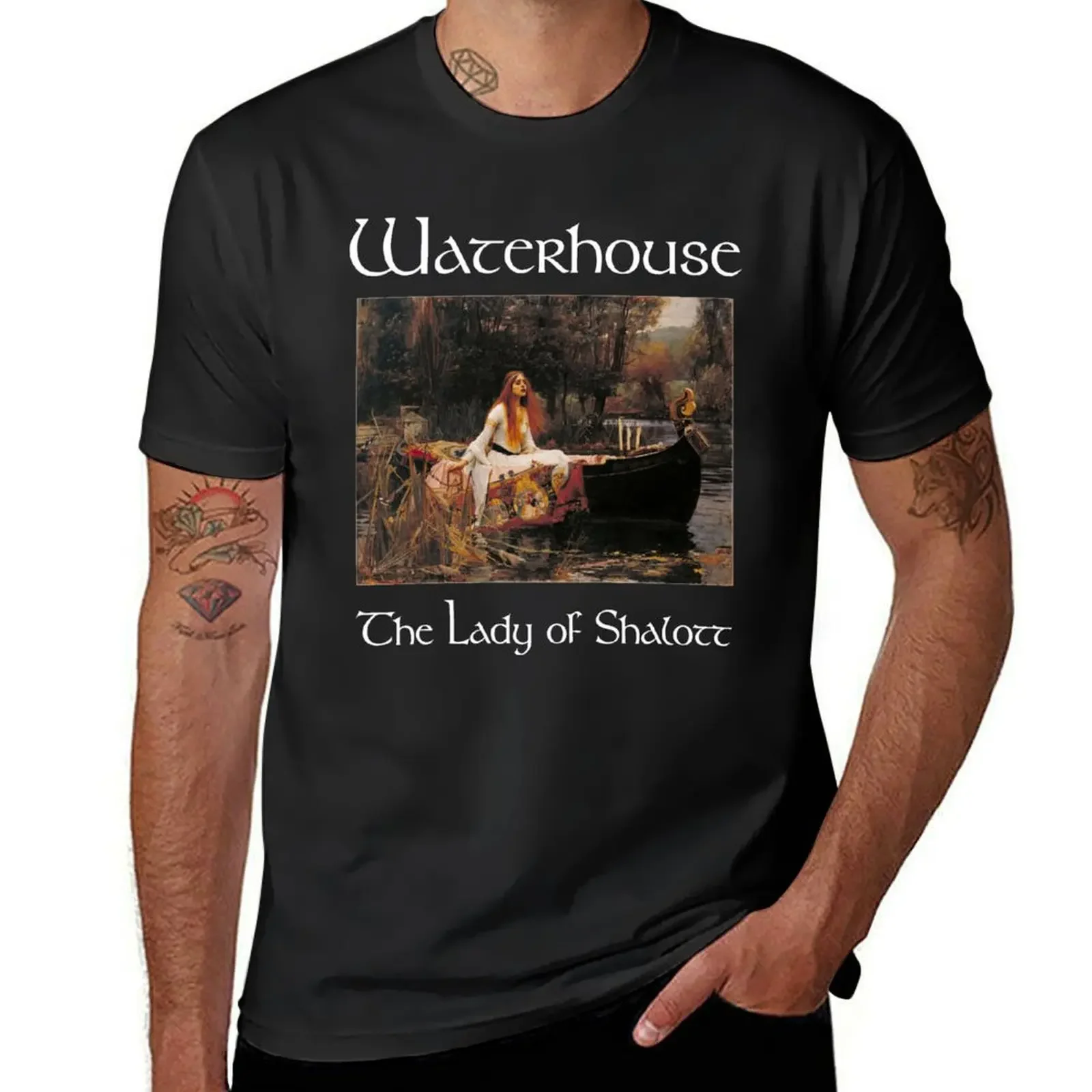 Футболка Lady of Shalott (Waterhouse) забавные подарки костюмы рубашки для тренировок мужчин