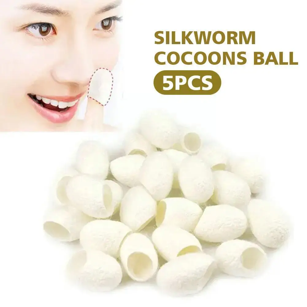 

5Pcs Facial Brush Natural Silkworm Cocoons Ball Purifying Skin Blackhead Care Scrub Facial Whitening Remover Exfoliating
