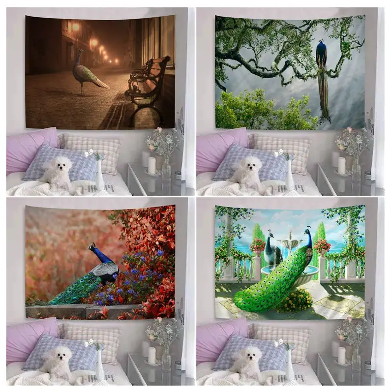 

Peacock DIY Wall Tapestry Art Science Fiction Room Home Decor Wall Art Decor