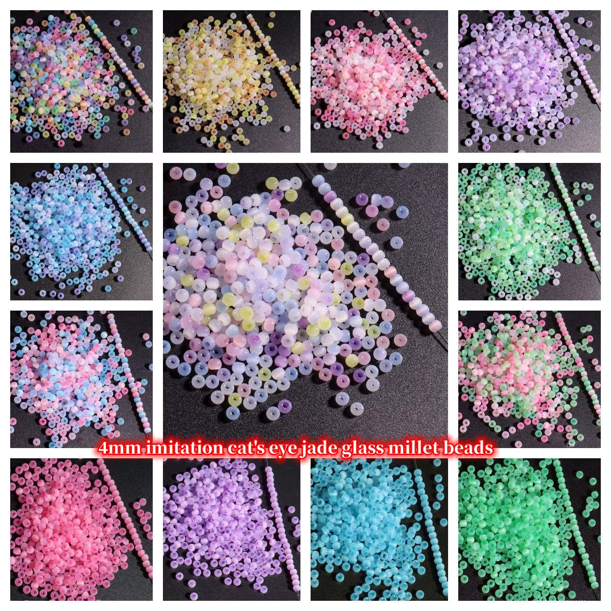 

130Pcs 4mm Cat Eye Beads 6/0 Smooth Imitation Jade Glass Seedbeads For DIY Jewelry Making Charm Bracelet Necklace Accessories