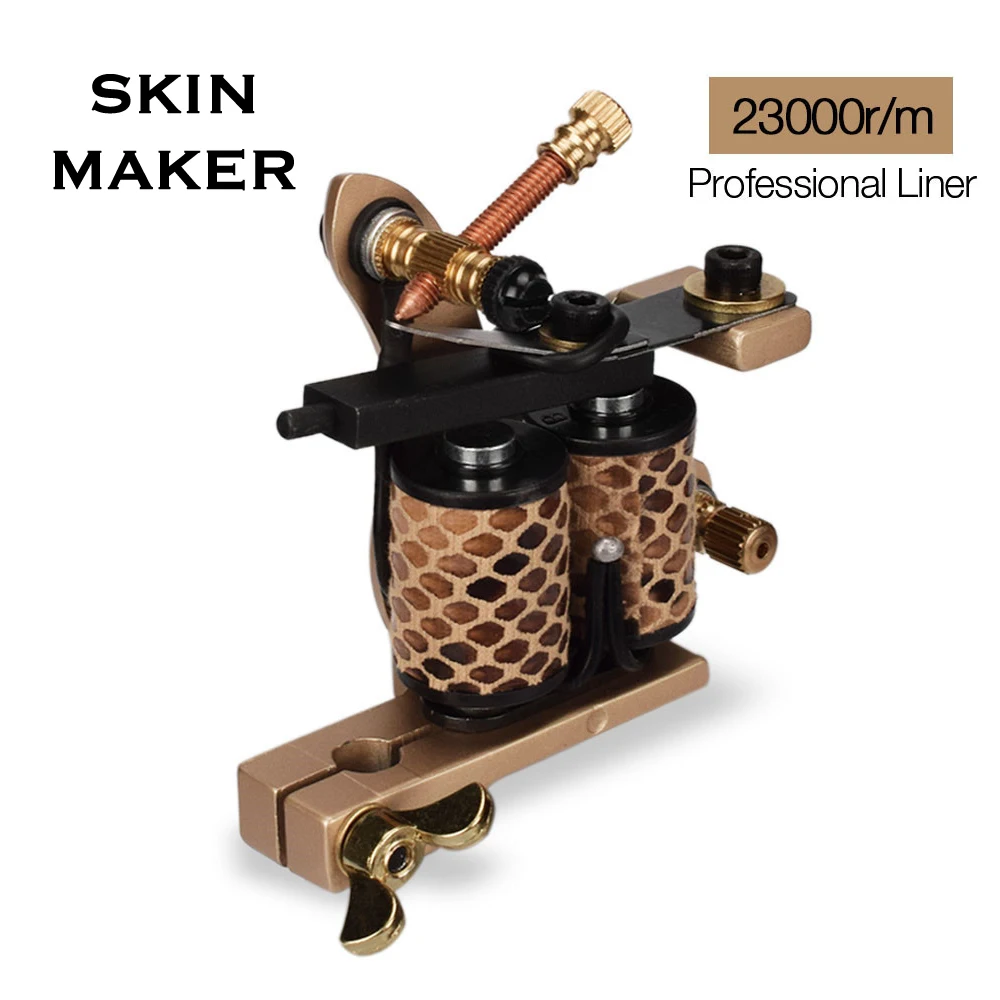

Профессиональная катушка SKINMAKER, тату-машинка, пистолет 23000r/m, высокоскоростная машина с 10 катушками для лайнера, боди-арта, высококачественн...