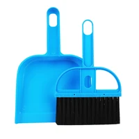 1 set practical portable durable blue mini dustpan and broom set for hedgehogs guinea pigs reptiles cats