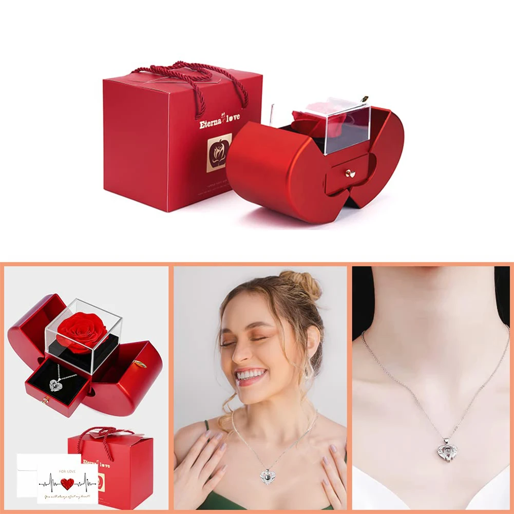 

Christmas Apple-Shaped Jewelry Packaging Gift Box Necklace Ring Bracelet Storage Case For Women Valentine'S Day Mother'S Day
