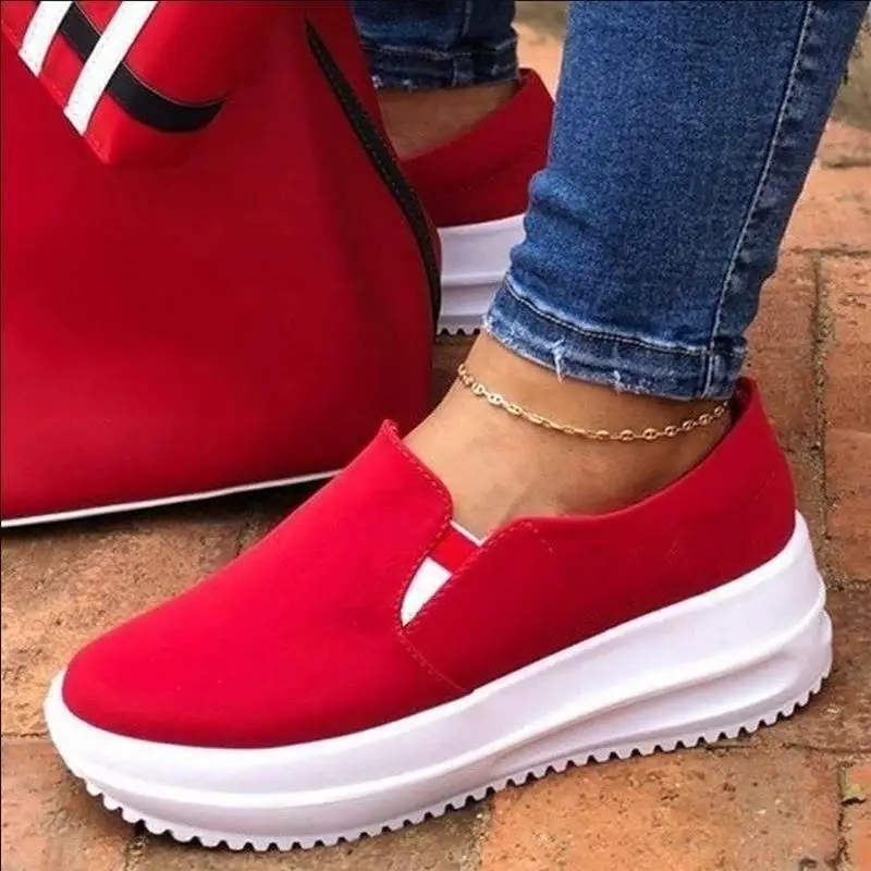 Купи Women Platform Sneakers Sport Wedges Fashion Ankle Casual Shoes 2022 New Flats Running Female Slip On Designer Mujer Footwear за 712 рублей в магазине AliExpress