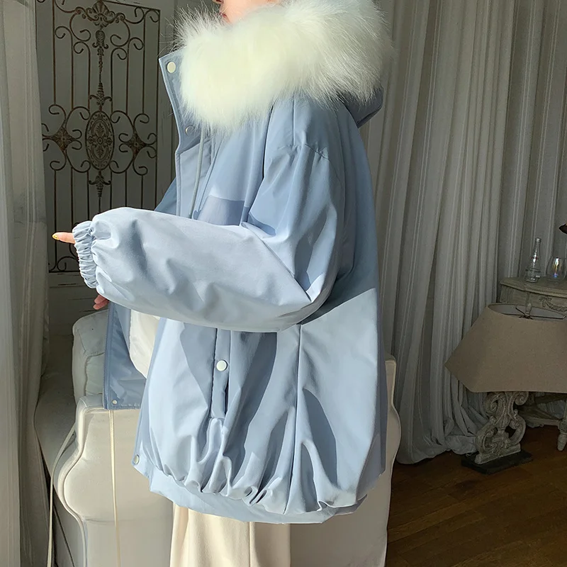 Winter Jacket Men Warm Fashion 3-color Fur Collar Hooded Down Jacket Men Korean Loose Oversize Thick Short Coat Mens Parker