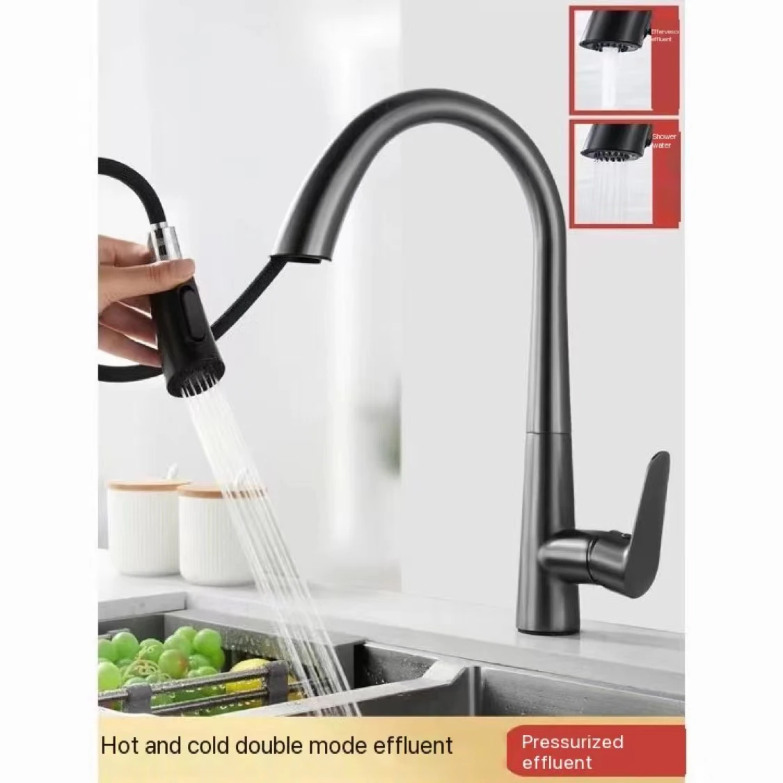 Кухонный смеситель для горячей и холодной воды двойного использования скрытый