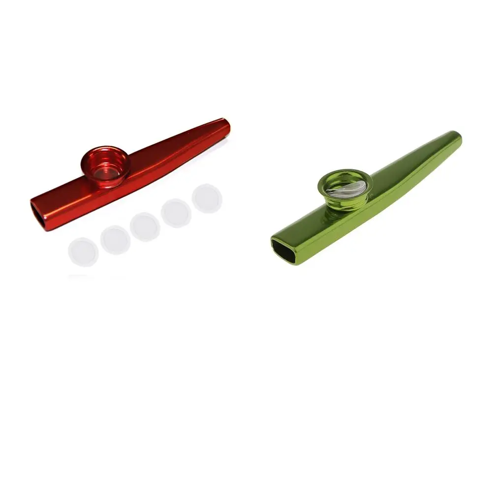 

2 pcs Metal Kazoo Harmonica Mouth Flutes, Diaphragm Mouth Adjustable Musical Instruments
