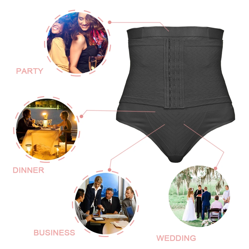 Velssut Women Waist Cincher Shapewear Thong Corset Waist Trainer Body Shaper Tummy Control Panties Slimming Belt Underwear