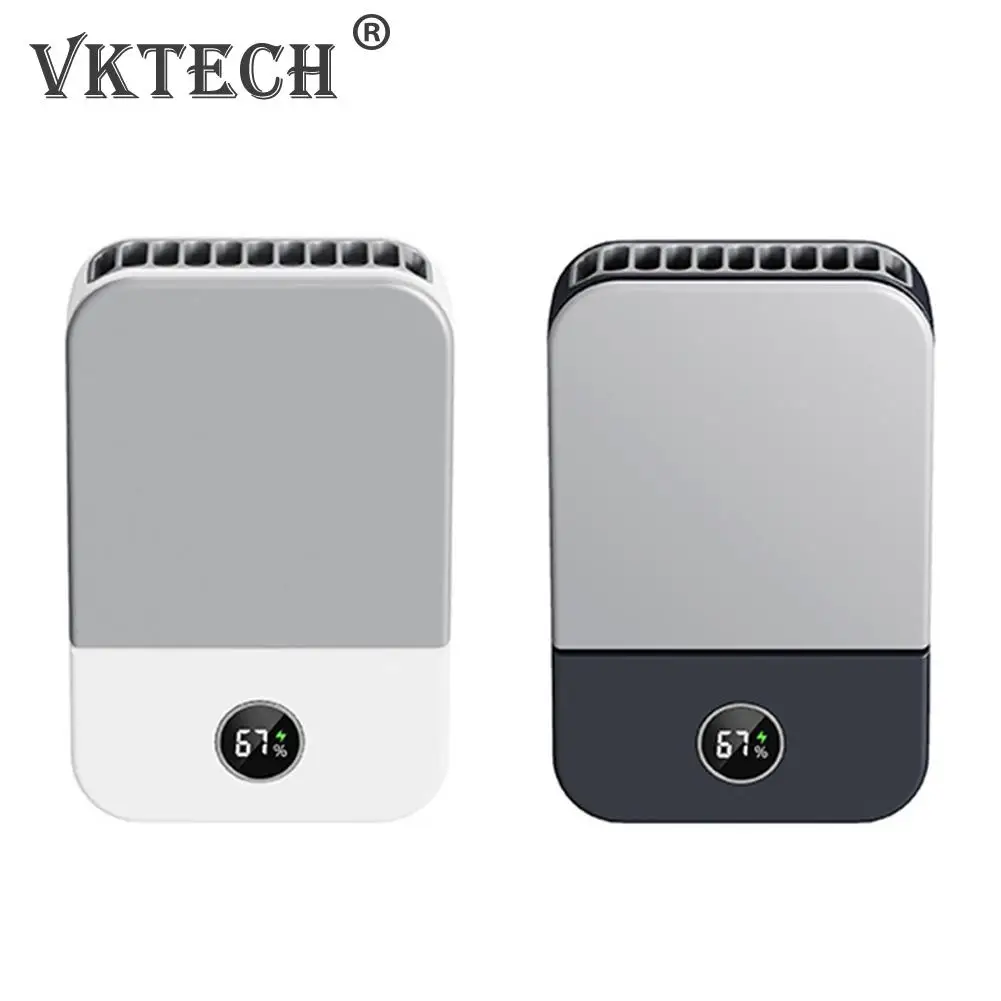 

New Mini LCD Display Hanging Neck Fan Portable USB Rechargeable Mute Handheld Mini Fans Outdoor Sports Travel Summer Air Cooler