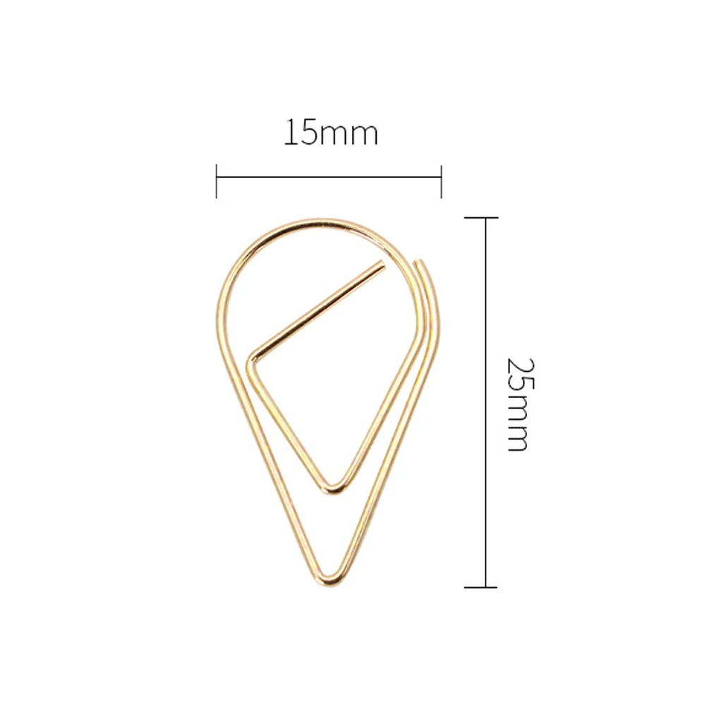 

100pcs Small Office Decor Paper Clips Drop Shaped Paper Clips Creative Paper Clips Document Paper Clips