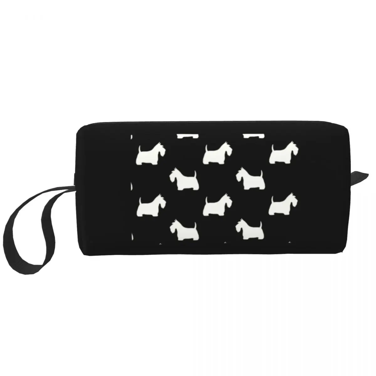 

Travel Cute Scottish Terrier Silhouettes Toiletry Bag Cute Scottie Dog Makeup Cosmetic Organizer for Beauty Storage Dopp Kit Box
